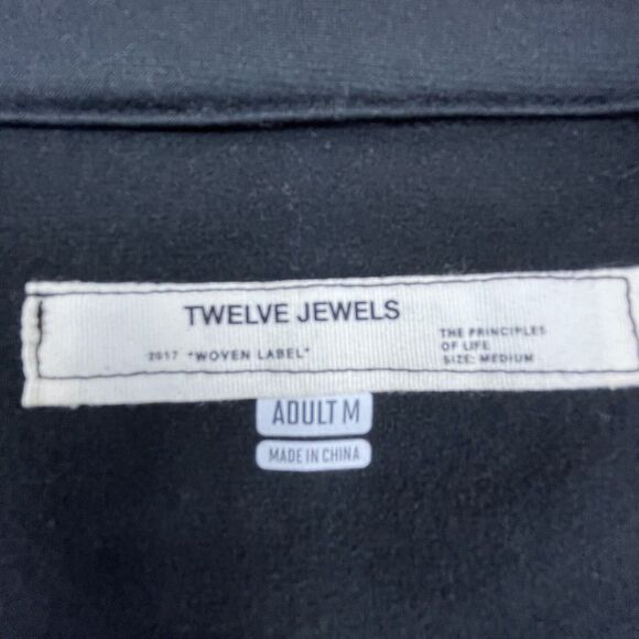 Twelve Jewels Principles of Life Track Jacket Medium Black White Stripe Varsity - Picture 3 of 7